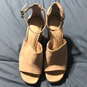 Tan Espadrille Wedge Sandals.  Worn once.